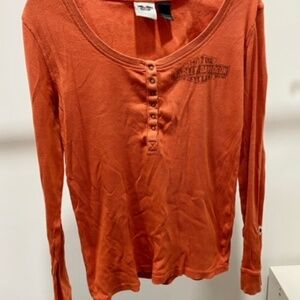 Harley Davidson - Orange Henley - "L" - ORIGINAL OWNER
